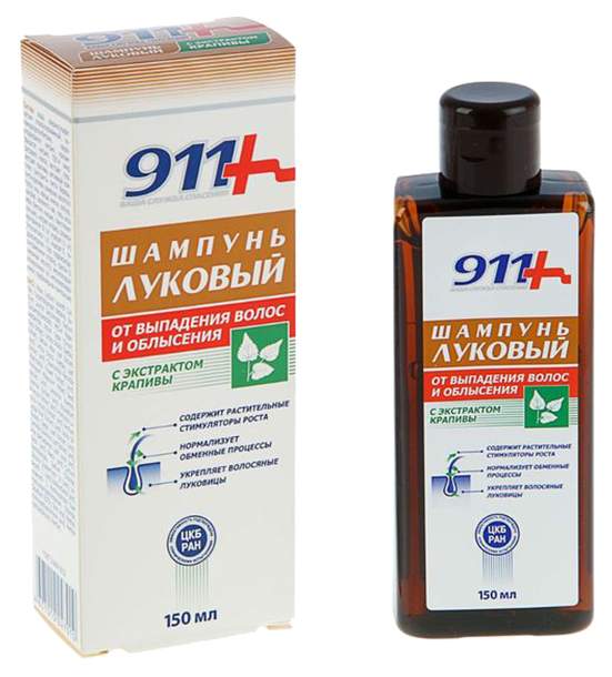 911 Шампунь Луковый с экстрактом крапивы от выпадения волос и облысения 150мл Твинс Тэк 4992318