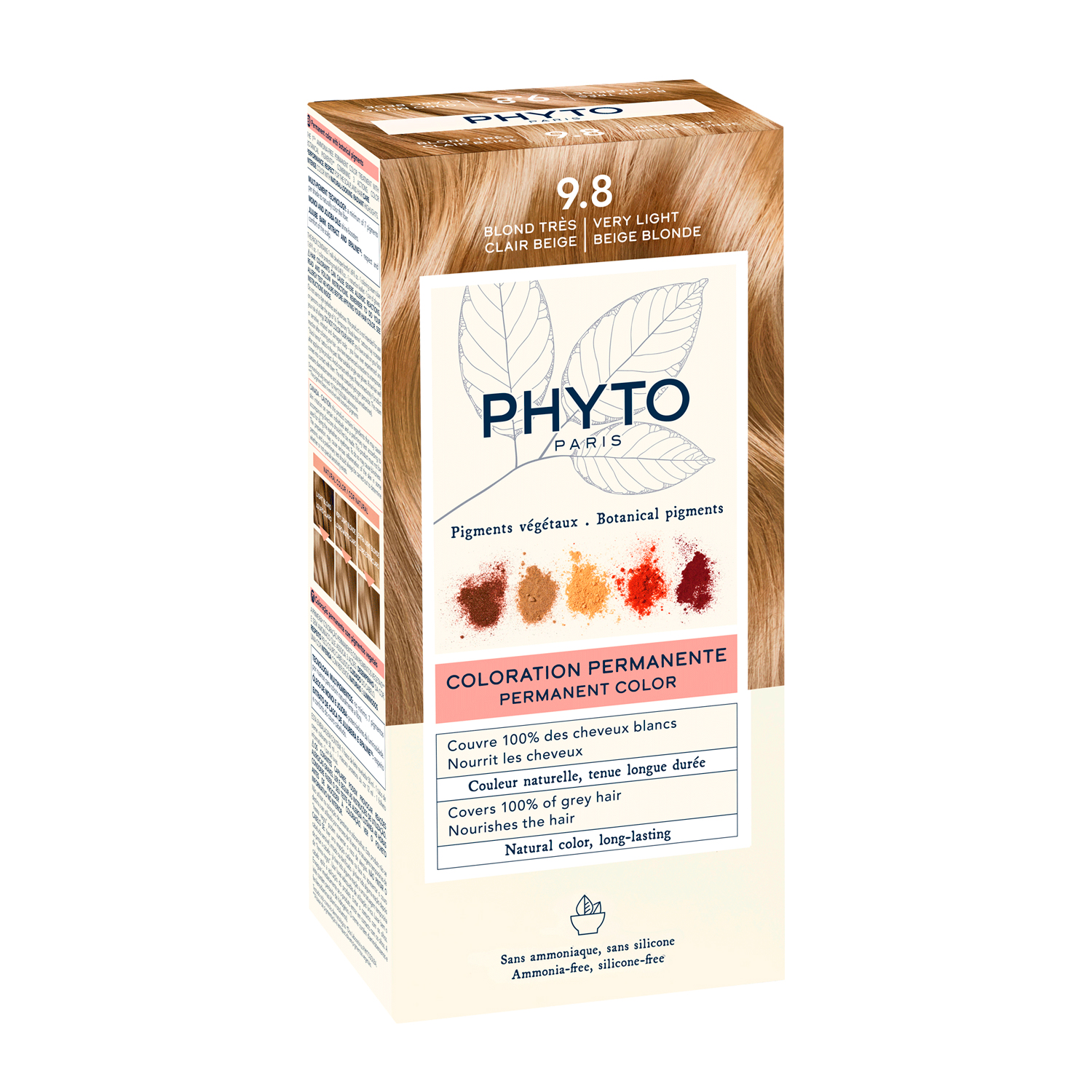 Phytosolba Phyto Hair Color крем-краска для волос тон 9.8 очень светлый бежевый блонд 50   50   12мл Lab.Phytosolba 122338