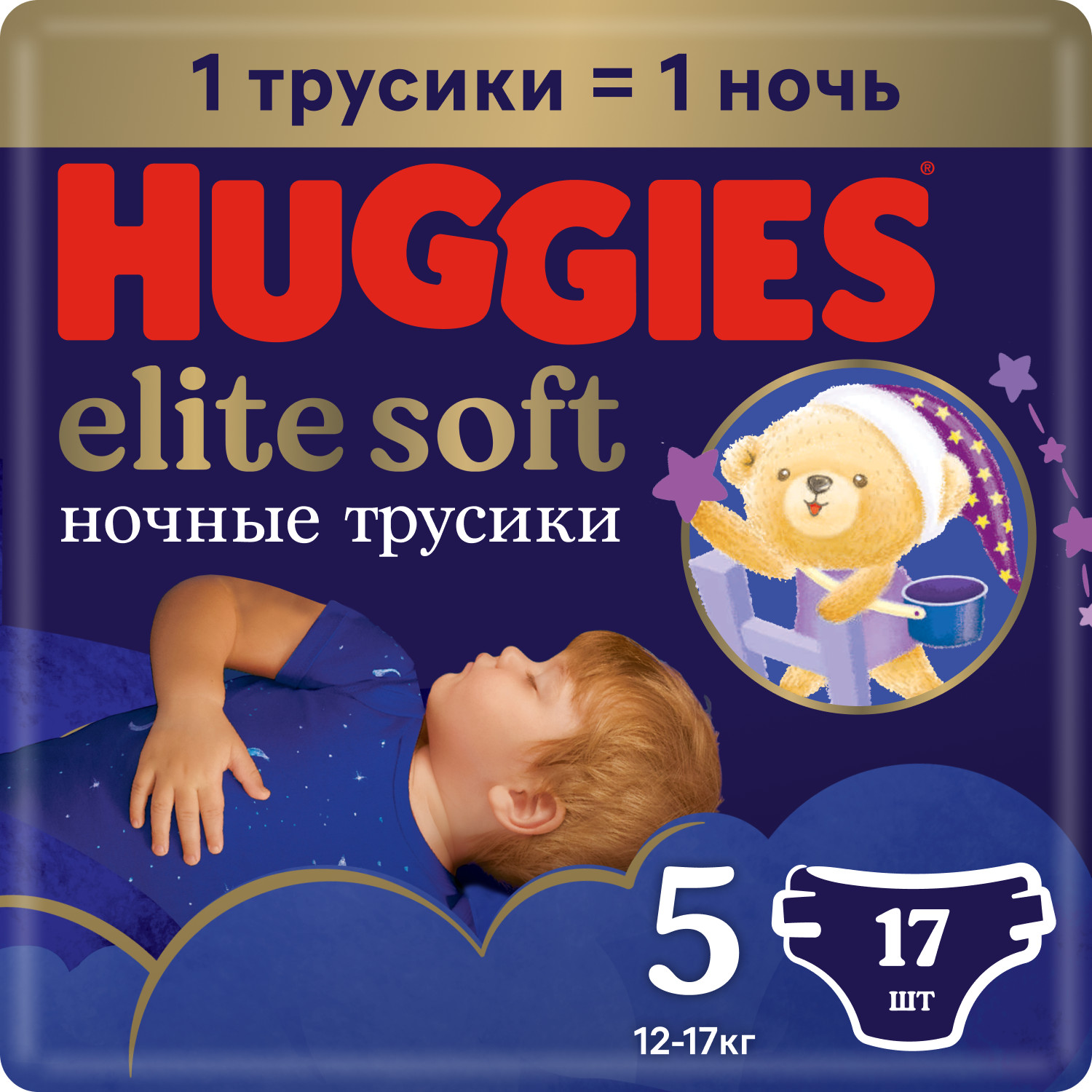 Хаггис Элит Софт трусики-подгузники ночные 5 12-17кг № 17 KIMBERLY-CLARK 113336