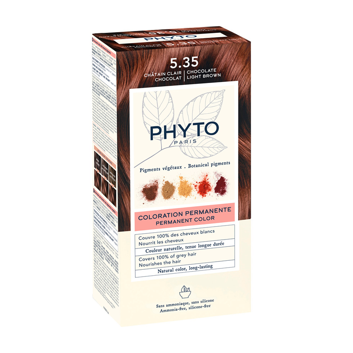 PHYTO крем-краска для волос тон 5.35 Шоколадный cветлый шатен 50   50   12мл Lab.Phytosolba 128944