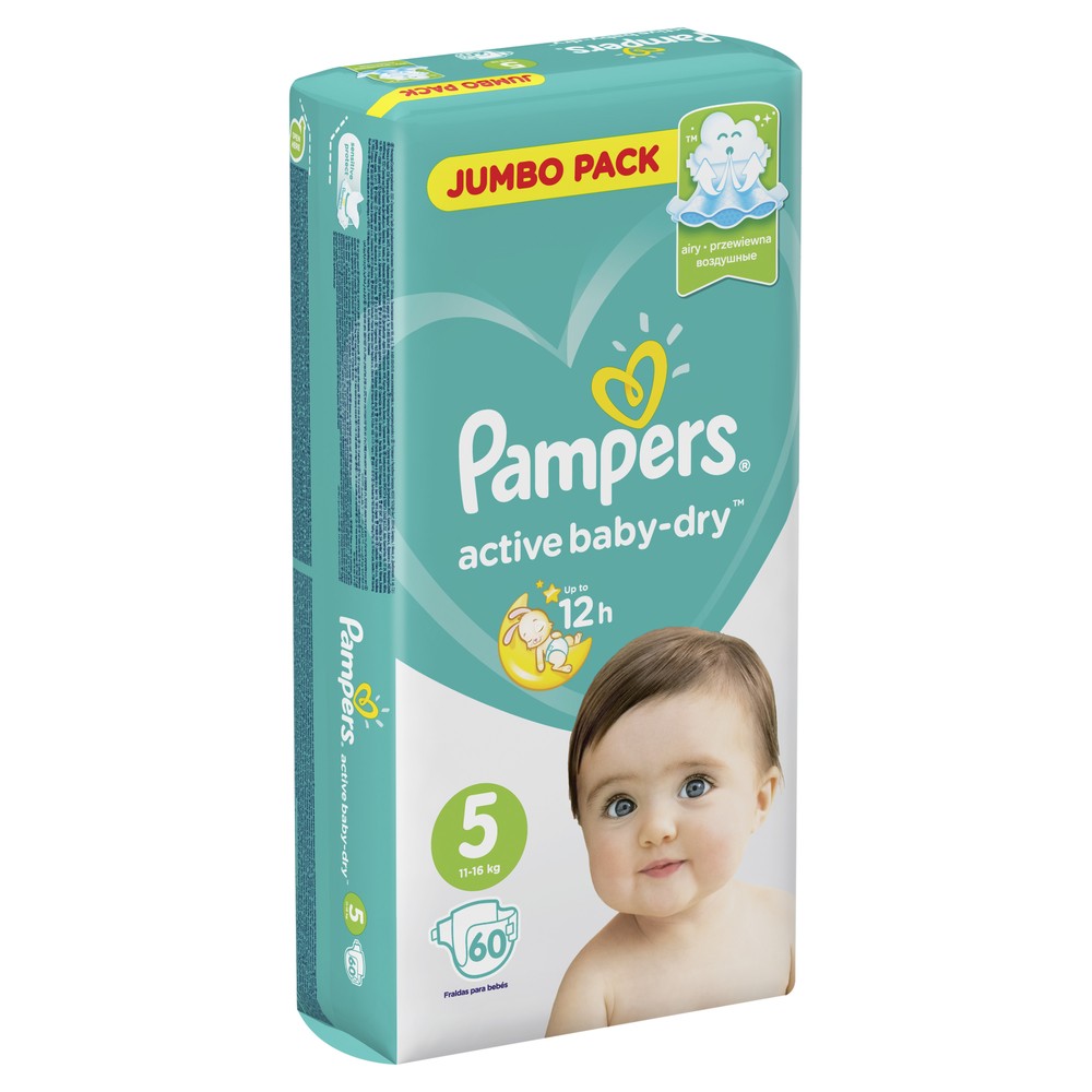 Памперс подгузники Эктив Беби-Драй Джуниор 11-16 кг № 60 PROCTER & GAMBLE 116204