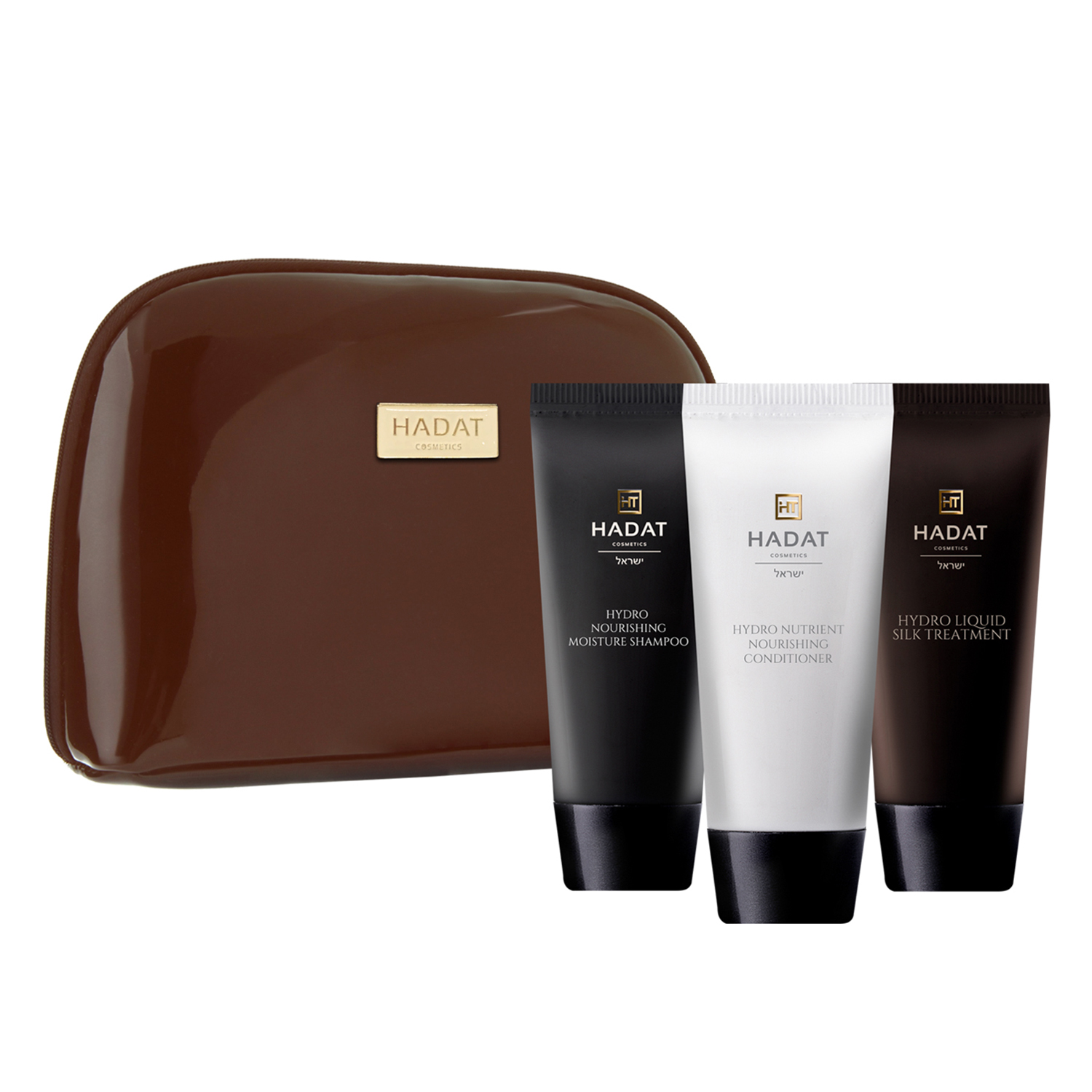 Hadat Cosmetics HYDRO SILK HAIR SET шелк для волос   увл. шампунь 70мл   кондиционер 70мл   маска жидкий шелк для волос 70мл   косметичка 137687