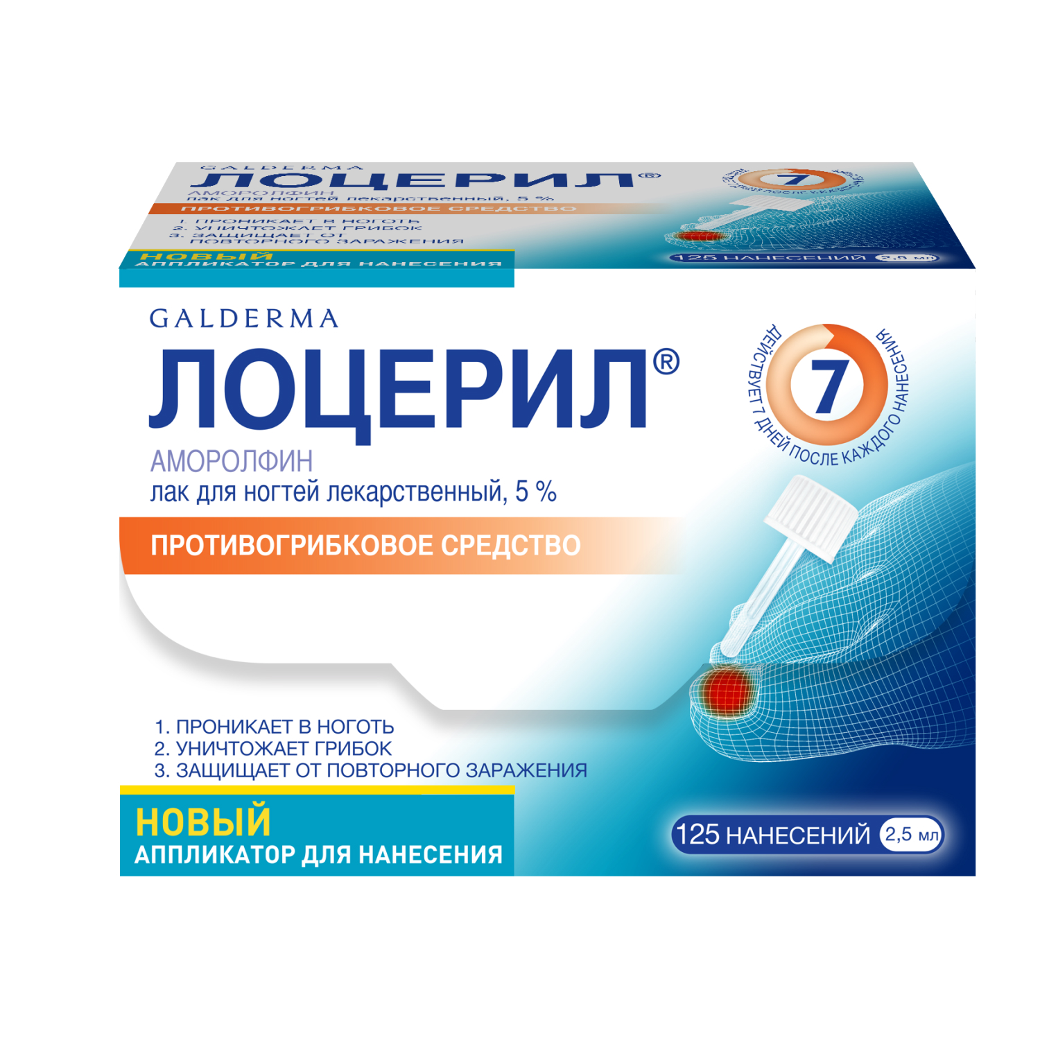Лоцерил лак для ногтей 5% 2,5мл Galderma 1101