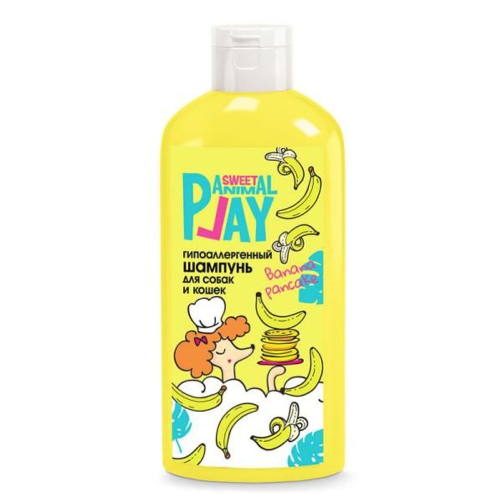 ANIMAL PLAY SWEET Гипоаллергенный шампунь банановый панкейк для собак и кошек флакон 300мл Экопром 154398