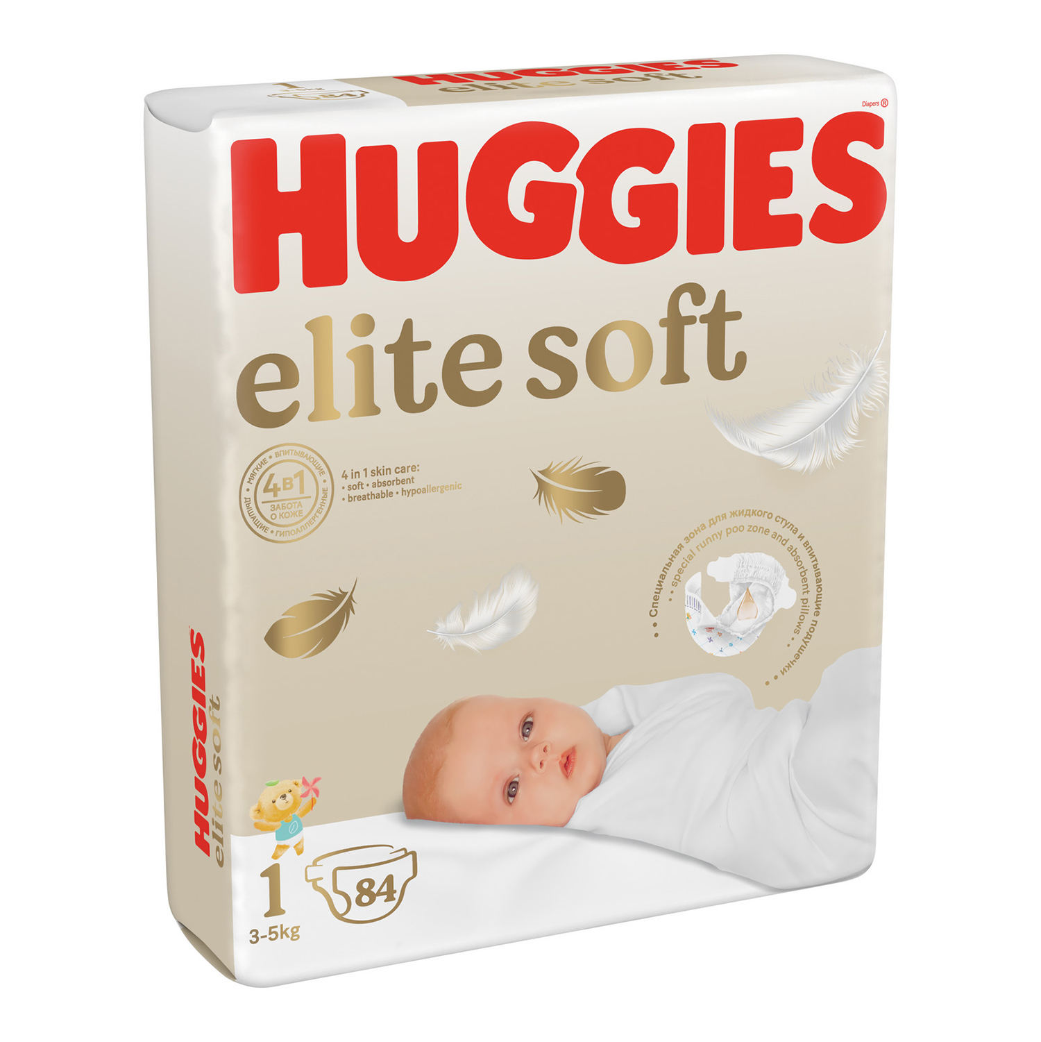 Хаггис подгузники Элит Софт до 5кг №84 KIMBERLY-CLARK 102211