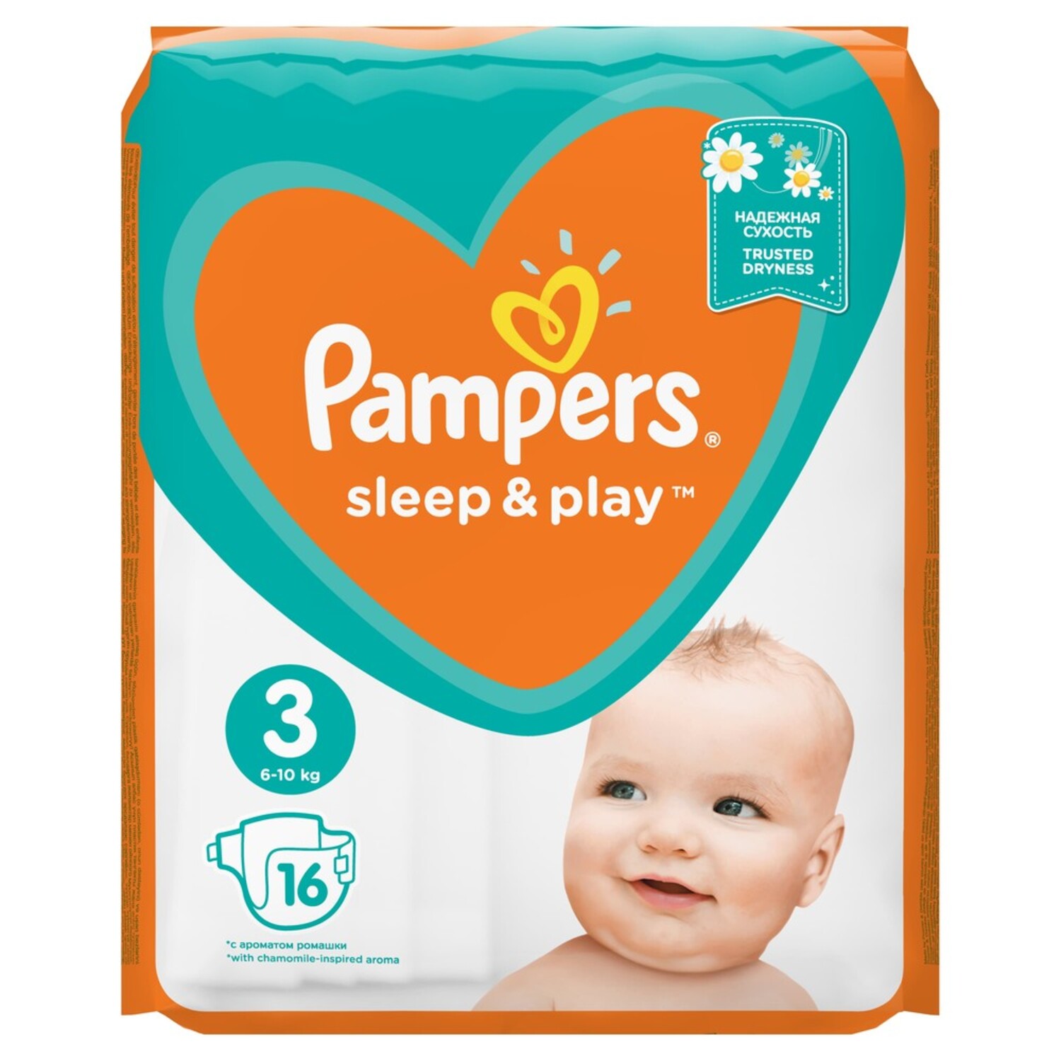Памперс подгузники Слип энд Плей миди 5-9кг 6-10кг №16 PROCTER & GAMBLE 4463014