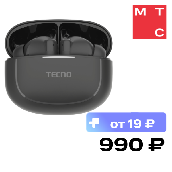 Беспроводные наушники TECNO BD04 Air Black
