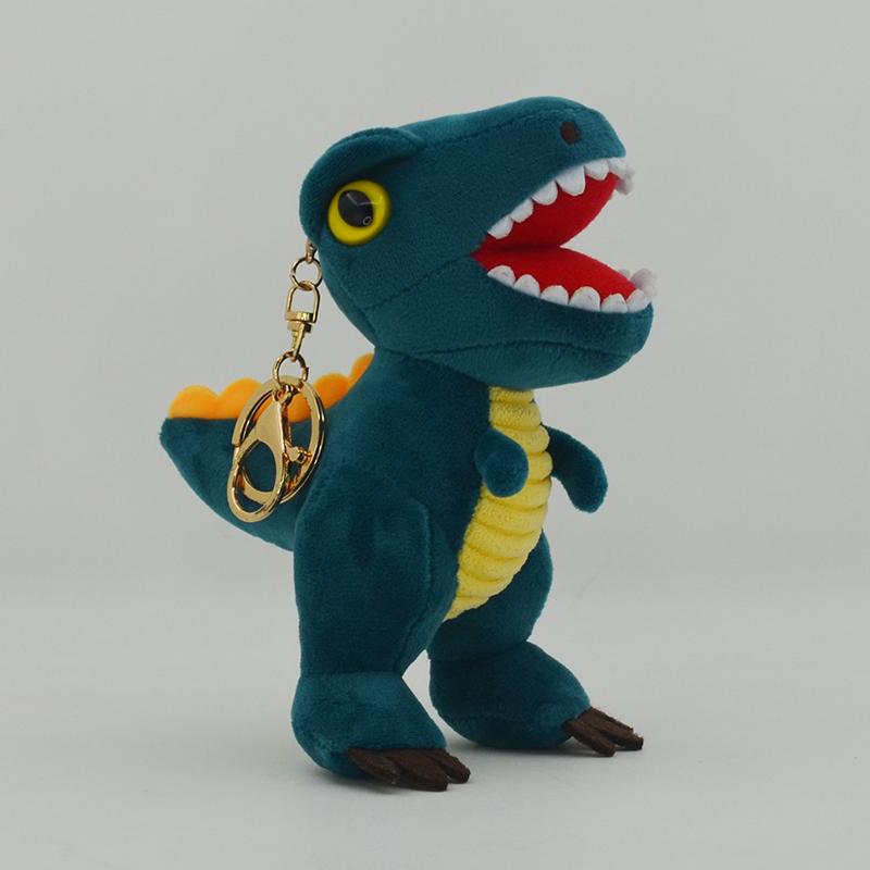 14Cm Cartoon Dinosaur Plush Toy Keychain Fun Tyrannosaurus Rex Small Doll Girl Bag Decoration Pendant Plush Dinosaur Doll Gift gray Tianyi 3