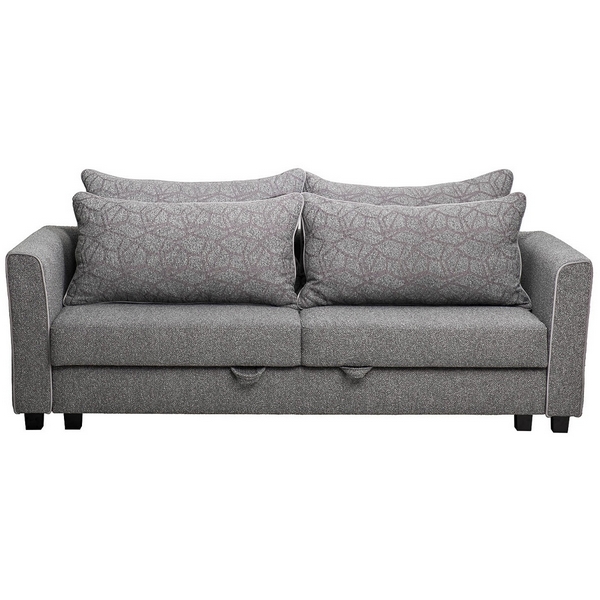 Диван Garda Decor MARCO 2K-СЕРЫЙ-Flona SER+Buta SER+Colton032-SER (Черный/Темно-серый)