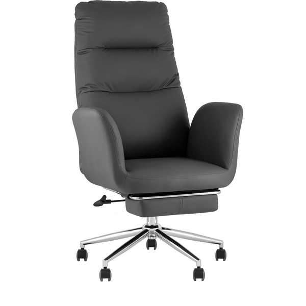 Кресло руководителя TopChairs Solid NC с оттоманкой серый УТ000041760