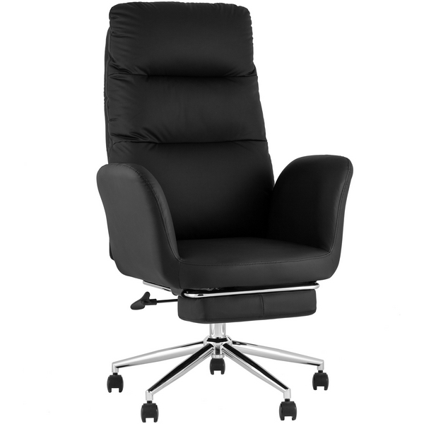Кресло руководителя TopChairs Solid NC с оттоманкой черный УТ000041759