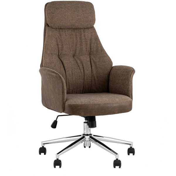 Кресло офисное TopChairs Neoma коричневый экокожа ткань УТ000041771 Stool Group