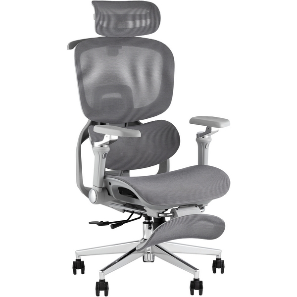 Кресло офисное TopChairs Prodigy с оттоманкой серый УТ000041698