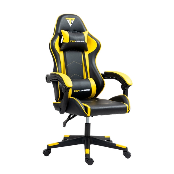 Кресло игровое с мягкими подлокотниками TopChairs Shadow черно-желтый УТ000039464
