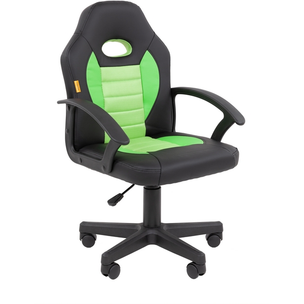 Кресло Chairman Kids 111 Россия экокожа черный/зеленый 7202592 CHAIRMAN Chairman ТИН (Kids) 111