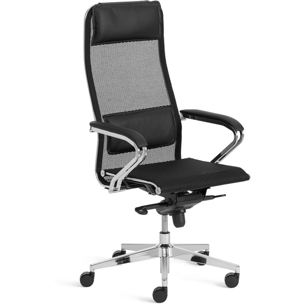Кресло Nordic/Нордик сетка/кож.зам, черный Tetchair 25661