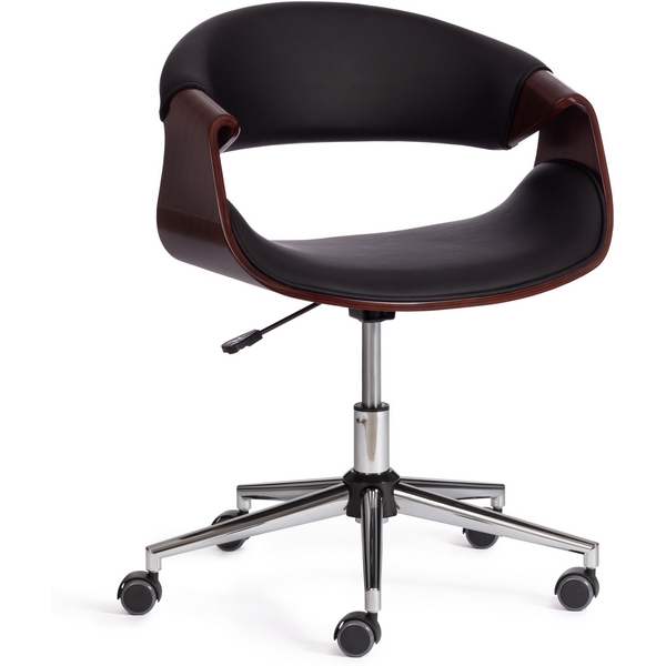 Кресло орех, кож/зам черный Tetchair 112754 13665