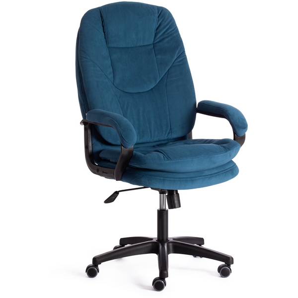 Кресло игровое с мягкими подлокотниками флок , синий, Tetchair COMFORT LT 19387