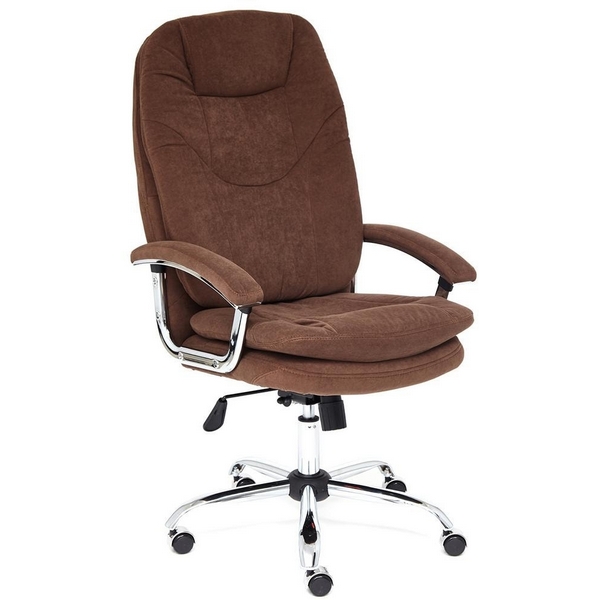 Стул для офиса компьютерный с крестовиной из металла SOFTY коричневый (флок) Tetchair 110987 13595