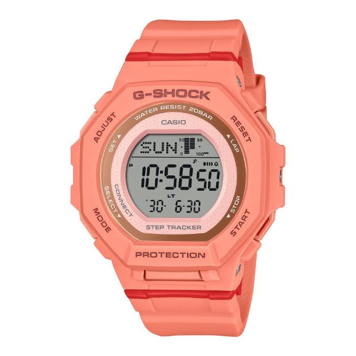 CASIO G-SHOCK GMD-B300SC-4 Женские часы, импортная модель, розовый корпус, шагомер, связь со смартфоном, 20 АТМ оранжевый