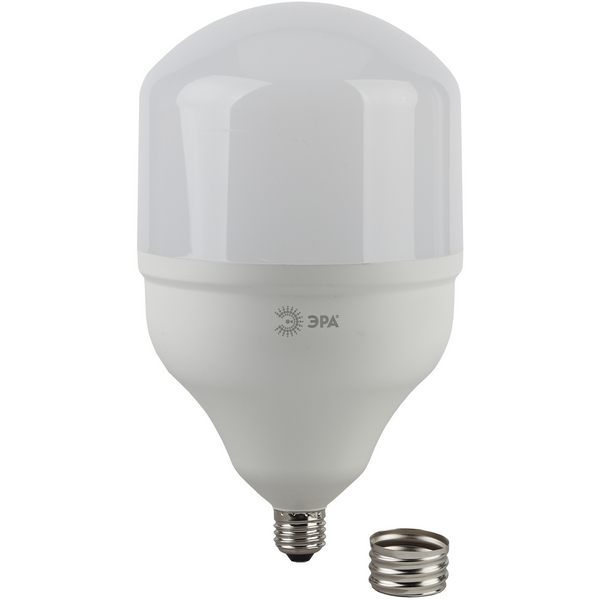 Лампочка светодиодная E27 с переходником на E40 65W ЭРА LED POWER T140-65W-6500-E27 с переходником на E40/E40 LED POWER T140-65W-6500-E27/E40