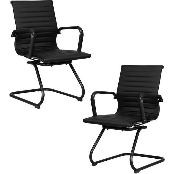 Набор 2 шт Офисное кресло для посетителей DOBRIN CODY BLACK (чёрный) Dobrin SET-2 102N_BlackBase-LMR CODY BLACK