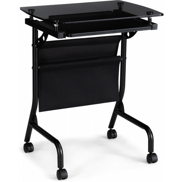 Компьютерный стол на колесах Riko (Riko 54х40х67 black) Woodville 15785 (прямоугольная столешница, 4 ножки)