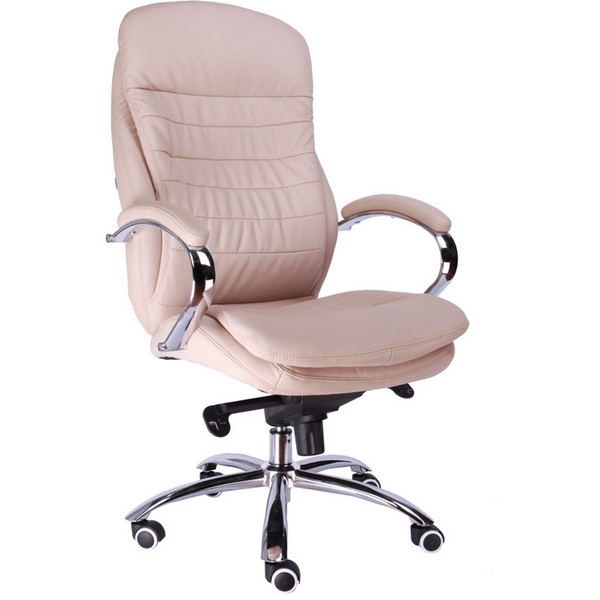 Стул для офиса руководителяв с качанием кожа Everprof EC-330-2 Leather Beige