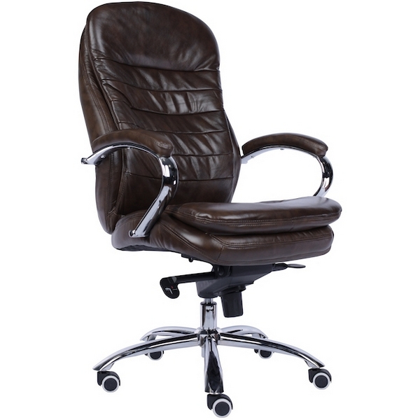 Стул для офиса руководителяв кожа коричневый Everprof EC-330 Leather Brown