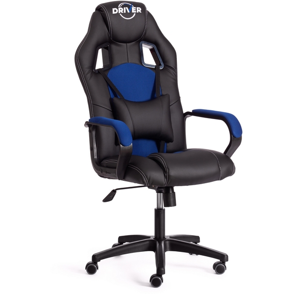 Кресло игровое с регулировкой высоты DRIVER (22) Tetchair (черный,синий). 19300