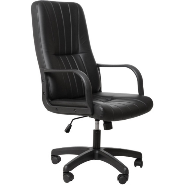 Стул для офиса руководителя с низкой спинкой King Style Эксперт PL / РМК 002.703 (DMS, крестовина пластик) (экокожа Пегассо черный) (аналог КР-37 , Менеджер) НФ-00000672