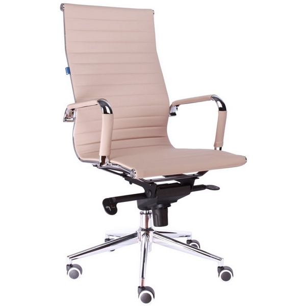 Стул для офиса руководителя с низкой спинкой экокожа Everprof EC-03Q PU Beige