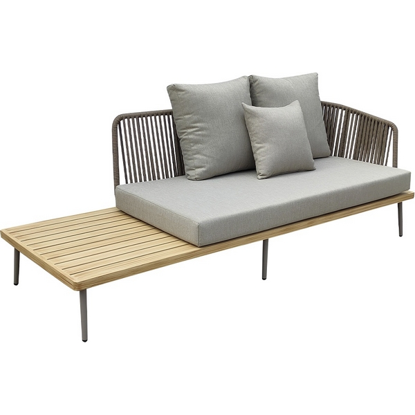 Диван трехместный правосторонний "BAYLEY" уличный серый 220*84*75см Garda Decor арт.129KN-03046