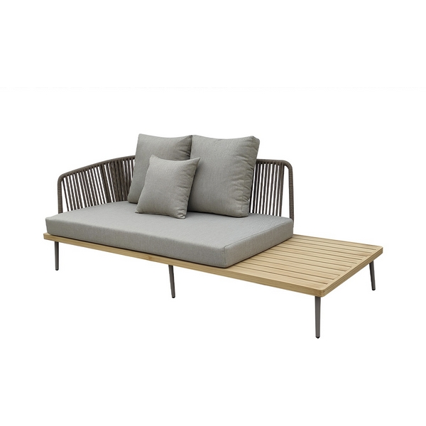 Диван трехместный левосторонний "BAYLEY" уличный серый 220*84*75см Garda Decor арт.129KN-03047