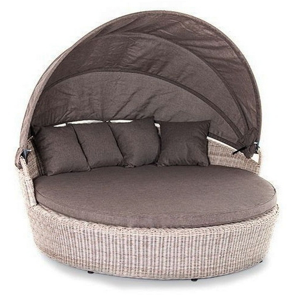 Плетеная кровать круглая, цвет бежевый 4SIS Стильяно YH-L618W beige