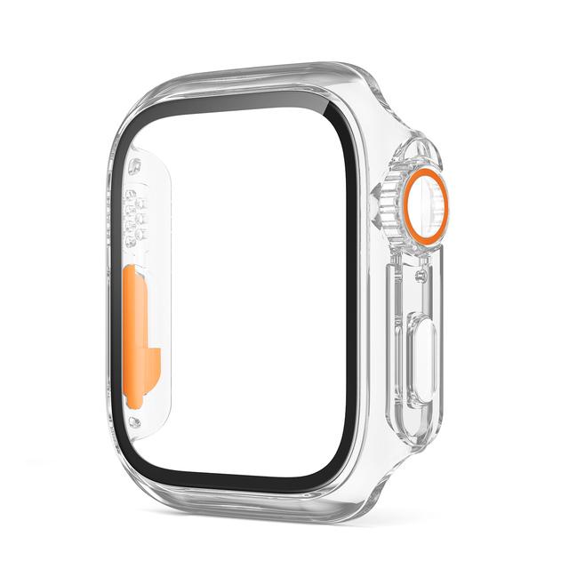Стекло+Чехол для Apple Watch 44мм 40мм 46мм 45мм 41мм 42мм Защитная крышка экрана Сменный Ультра Бампер iWatch Серии 9 8 7 SE 10 11 45mm Series 7-8-9 gray QuirkCart