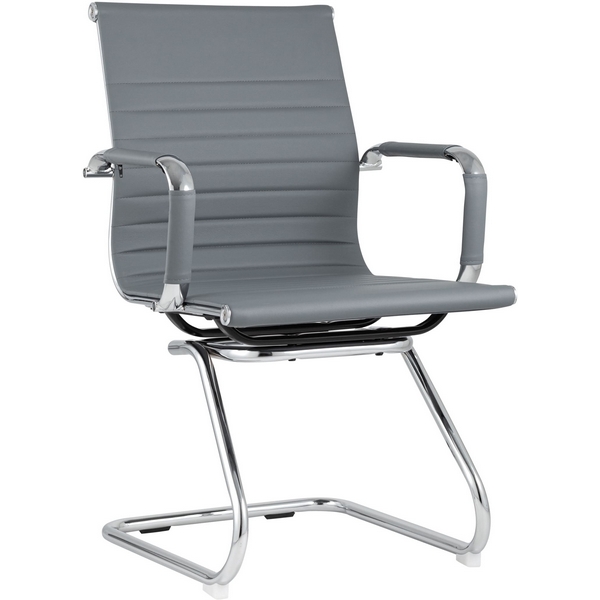 Кресло офисное с шириной сиденья 55 см для посетителей TopChairs Visit серое УТ000001930