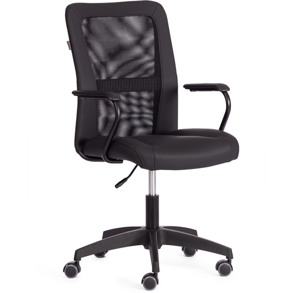 Компьютерное стул с основанием-крестовиной игровое Tetchair STAFF (Исскуственая кожа,ткань/черный) 21346