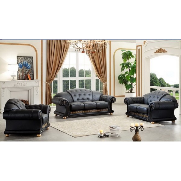 Диван (2-х местный) черный ESF Versace-2 black 19