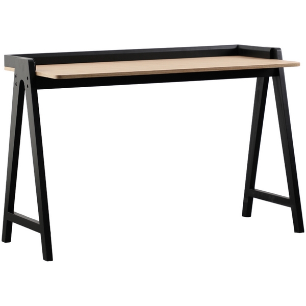 Стол с деревянной столешницей письменный Stool Group Pyramid 118*53 светлое дерево/черный УТ000036012 (прямоугольная столешница, 4 ножки)