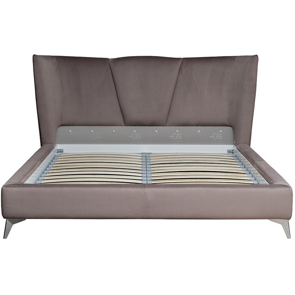 Кровать Siena без мех.велюр коричневый Colt1012-ROSKOR 199*222*116см Garda Decor Siena-160-Colt1012