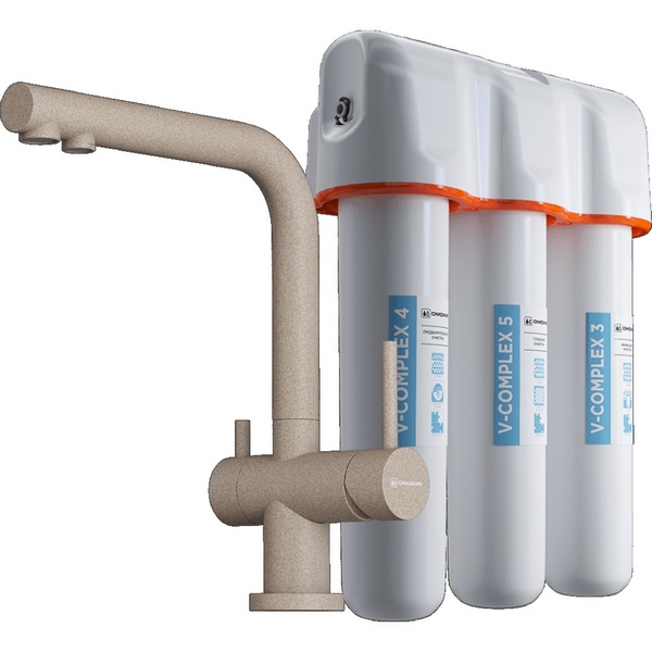 Смеситель для кухни Omoikiri Nagano-SA-P + Pure drop Lite 4055.8028P
