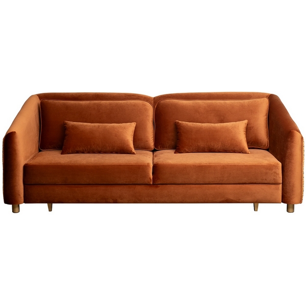 Диван Треви(Trevi) 230М(К) трехм раскл с кантом оранж Pad32+Lattice ORANG 232*103*88см Garda Decor TREVI-230M-Pad32+Lattice ORANG