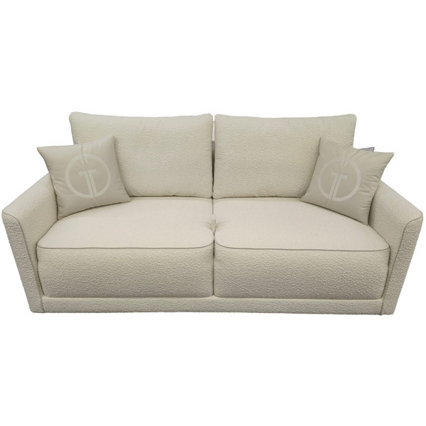 Диван Портофино(Portofino) 200 двухм раскл с кантом букле экрю Orso-Ecru+Enzo000 Garda Decor PORTOFINO-200-Orso Ecru+Enzo000
