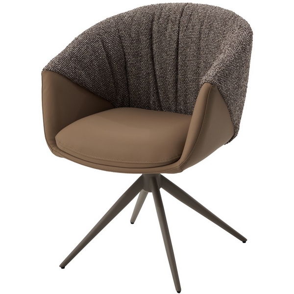 Стул ГИССЕН (GISSEN) 360 град., цвет КОФЕ HP032-08A PU / V885-1, экокожа / ткань / ЛАТТЕ, ®DISAUR M-City 64840 626M06106