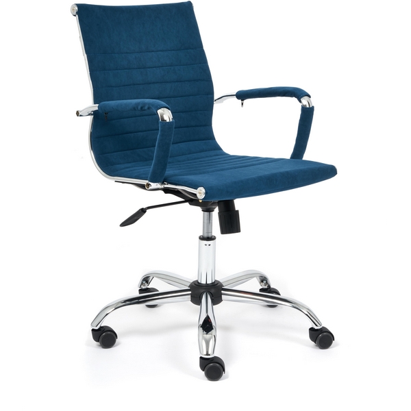 Кресло компьютерное со средней спинкой URBAN-LOW синий (флок) Tetchair 113566 14448