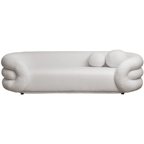 Диван Монблан(Monblan) трехместный букле белый Hush000 232*96*63см Garda Decor MONBLAN-T3-Hush000