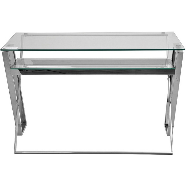 Стол письменный стекло прозр/хром 120*60*78см Garda Decor GY-17910 (прямоугольная столешница)