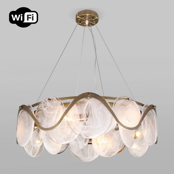 Подвесная люстра WiFi с управлением смартфоном 354/6 Bogate's Galicia античная бронза (Умный дом, Алиса, WiFi, голосовое управление) 354/6 античная бронза
