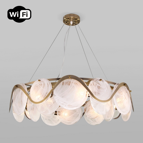 Подвесная люстра WiFi с управлением смартфоном 354/8 Bogate's Galicia античная бронза (Умный дом, Алиса, WiFi, голосовое управление) 354/8 античная бронза
